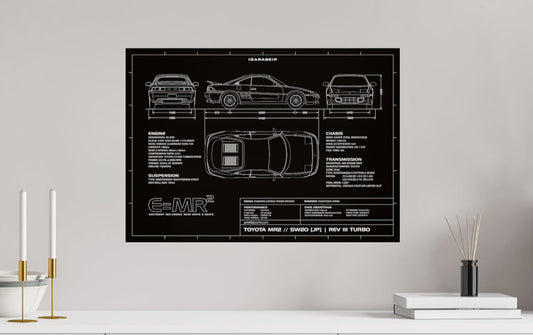 Toyota MR2 technical blueprint